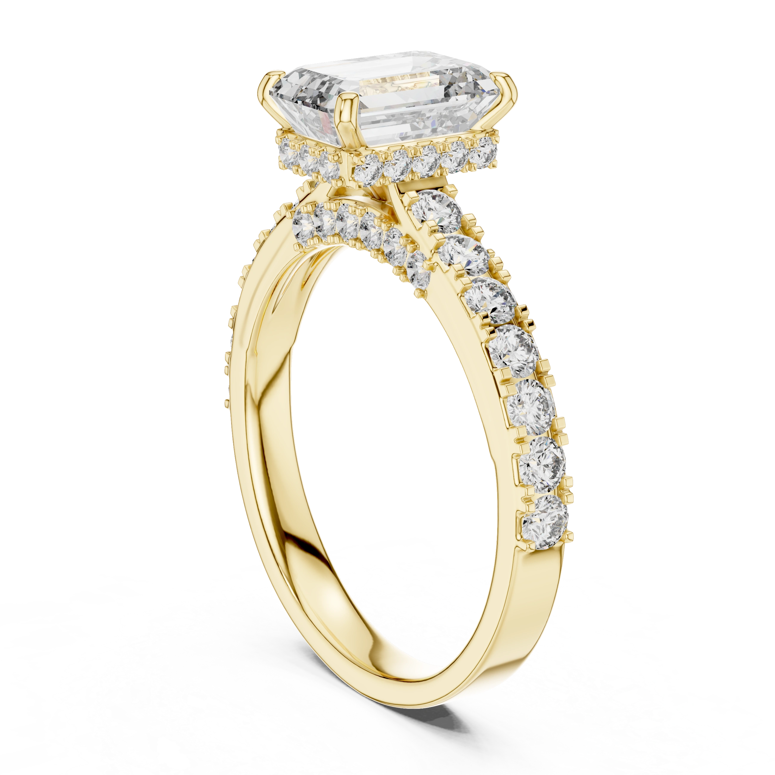 Emerald Cut Wedding Band Online 