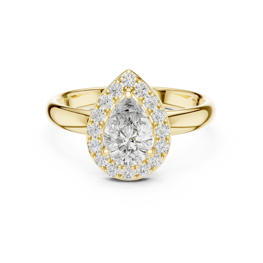Aurevia TearDrop Radiance Halo Ring