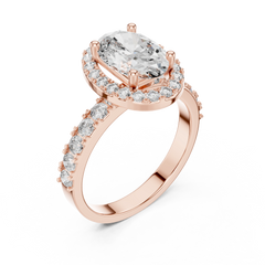 Aurevia Radiant Oval Halo Diamond Ring