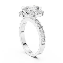 Aurevia Radiant Oval Halo Diamond Ring