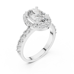 Aurevia Radiant Oval Halo Diamond Ring