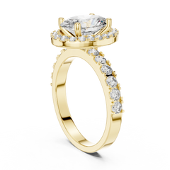 Aurevia Radiant Oval Halo Diamond Ring