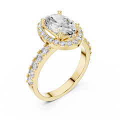 Aurevia Radiant Oval Halo Diamond Ring