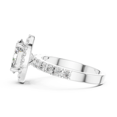 Aurevia Radiant Oval Halo Diamond Ring