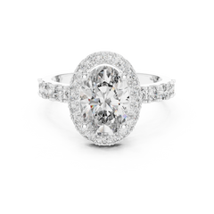 Aurevia Radiant Oval Halo Diamond Ring