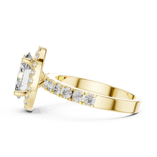 Aurevia Radiant Oval Halo Diamond Ring