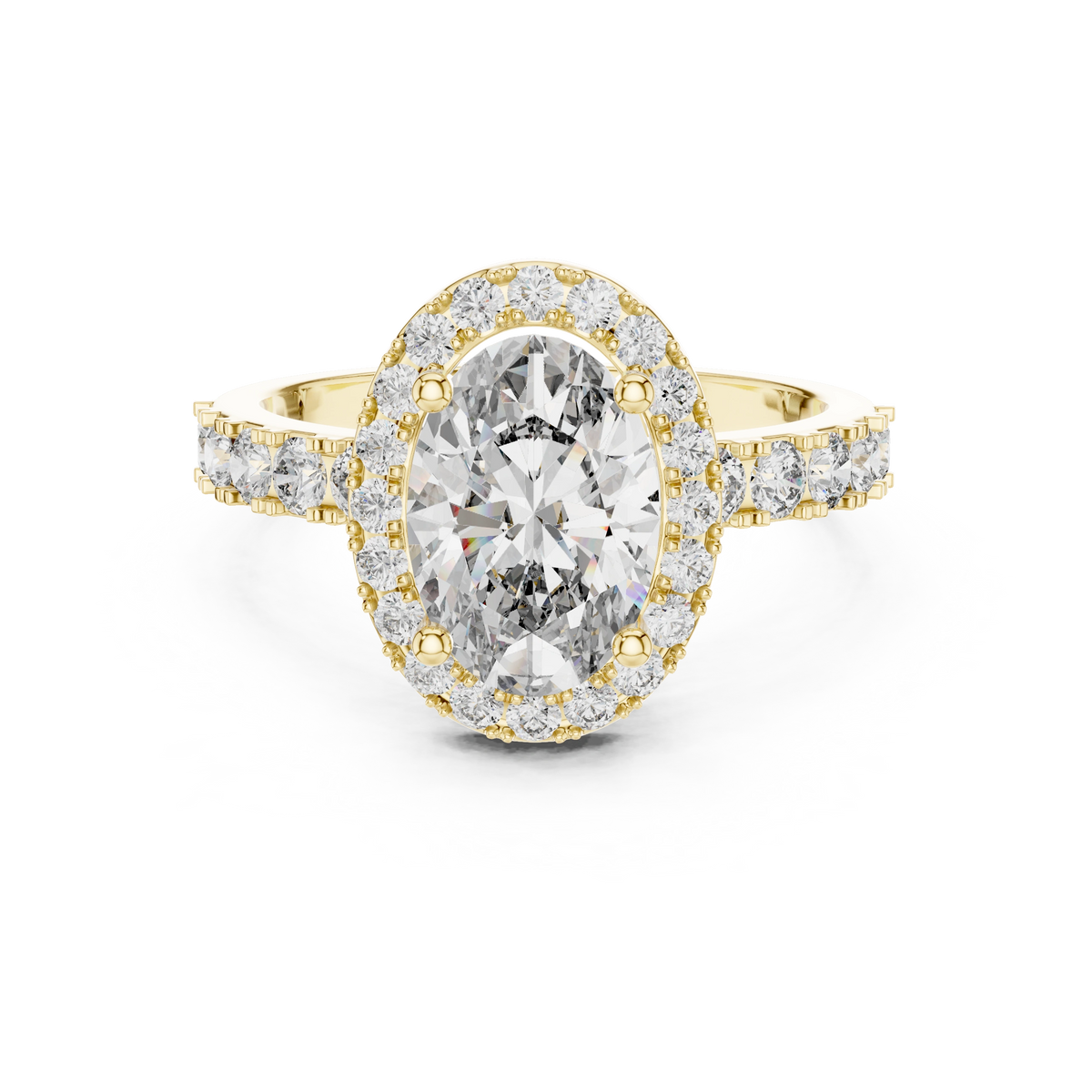 Aurevia Radiant Oval Halo Diamond Ring