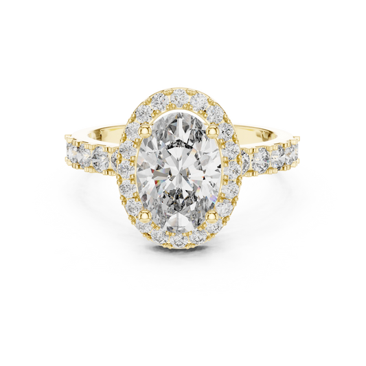 Aurevia Radiant Oval Halo Diamond Ring