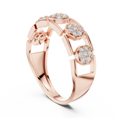 Hexagon Halo Link Ring