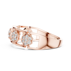 Hexagon Halo Link Ring