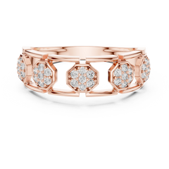 Hexagon Halo Link Ring