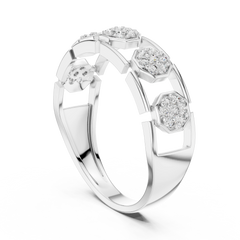 Hexagon Halo Link Ring