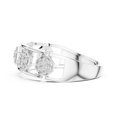 Hexagon Halo Link Ring