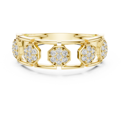 Hexagon Halo Link Ring