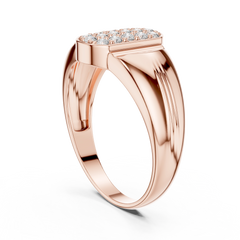 Ribbed Signet Oval Band