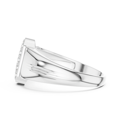 Ribbed Signet Oval Band
