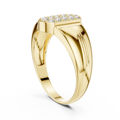 Ribbed Signet Oval Band