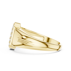 Ribbed Signet Oval Band