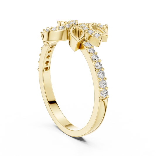 Lustre Petal Crest Ring