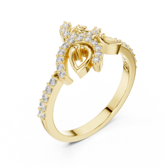Lustre Petal Crest Ring