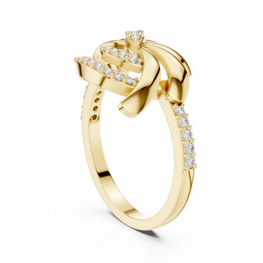 Radiant Ribbon Crest Ring