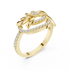Radiant Ribbon Crest Ring