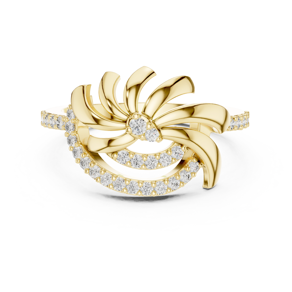 Radiant Ribbon Crest Ring