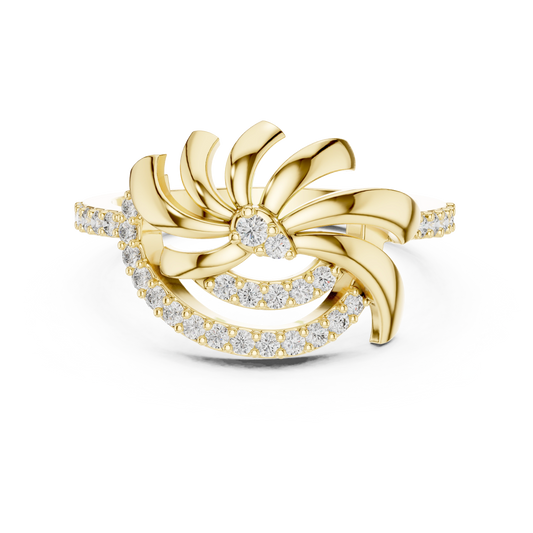 Radiant Ribbon Crest Ring