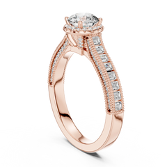 Regal Baguette Halo Diamond Ring