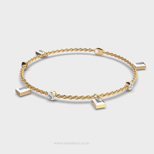 Chain Charm Diamond Bracelet