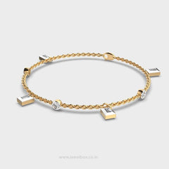 Chain Charm Diamond Bracelet