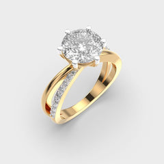 Her Regal Padma Cut Diamond Solitaire Ring
